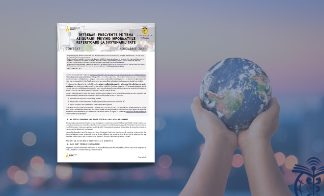 Document de interes pentru cei care doresc să afle mai multe despre asigurarea privind informațiile legate de sustenabilitate, tradus de CECCAR