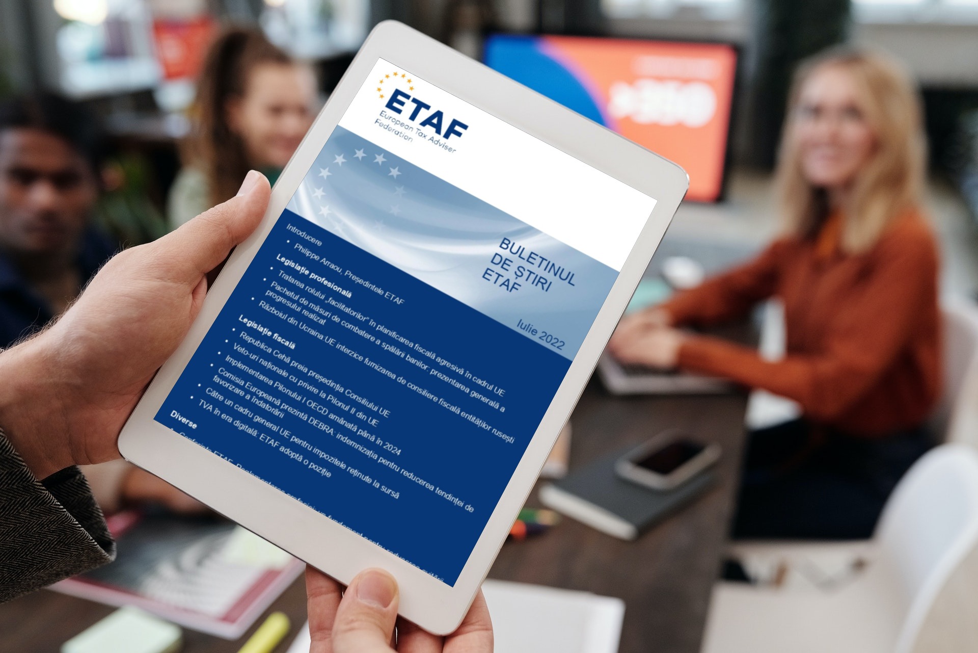 Newsletterul trimestrial, publicat de ETAF